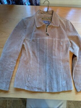 Wilsons Leather Taupe Suede Zip-Up Jacket